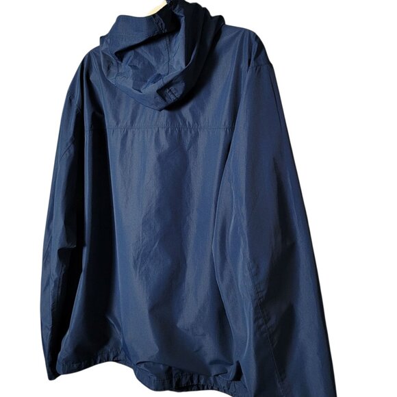 Eddie Bauer Mens Blue Weatheredge Lightweight Hooded Raincoat Jacket 2XL Parka - Picture 6 of 9